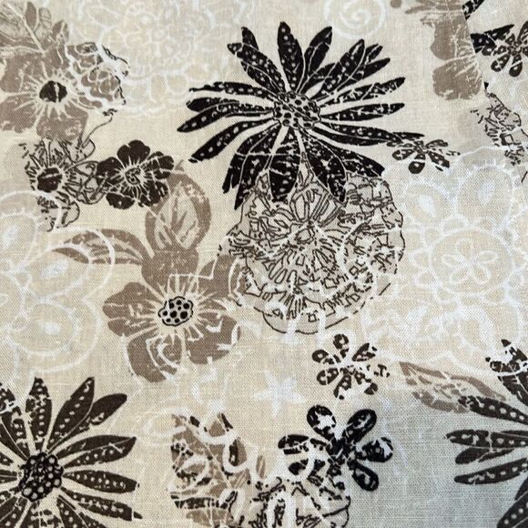 Christopher & Banks sz10 Aline brown/tan/cream flowered back zip skirt w/pockets - Picture 4 of 12